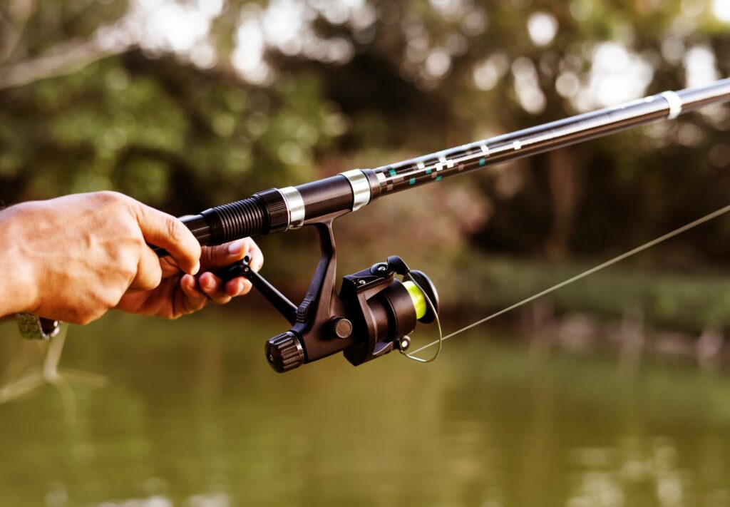 Man fishing in the jungle